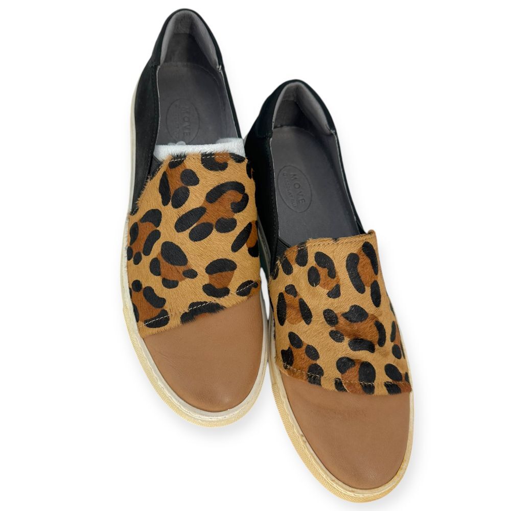 NIB Chocolat Blu MOVE size 9.5 Leopard Calf-Hair Slip-On Sneaker mobwife boho